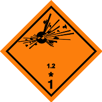 ADR Division 1.2 explosive label