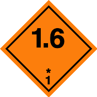 ADR Division 1.6 explosive label