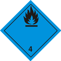 ADR Class 4.3 dangerous when wet label