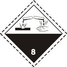 ADR Class 8 corrosive substance label